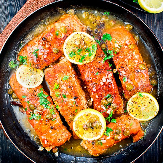 SALMON PICCATA - Recipe photo by Chefjar