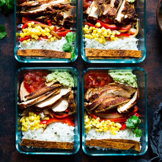 Meal Prep Chicken Burrito Bowl - Recipe photo by foodfaithfitness