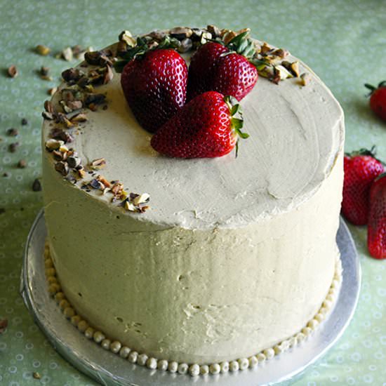 Strawberry Pistachio Cake - Recipe photo by BatterandDough