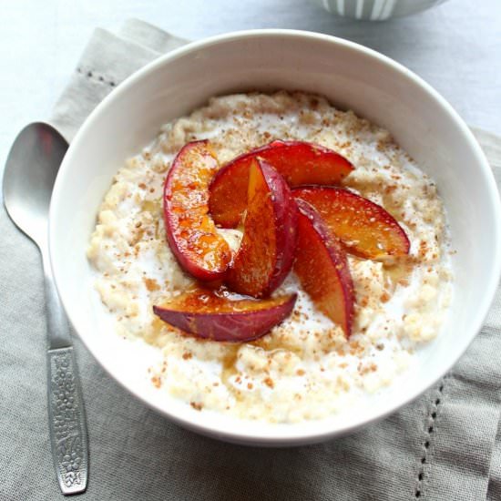 Caramelized Plum Oatmeal Bowls - Recipe photo by berry sweet life
