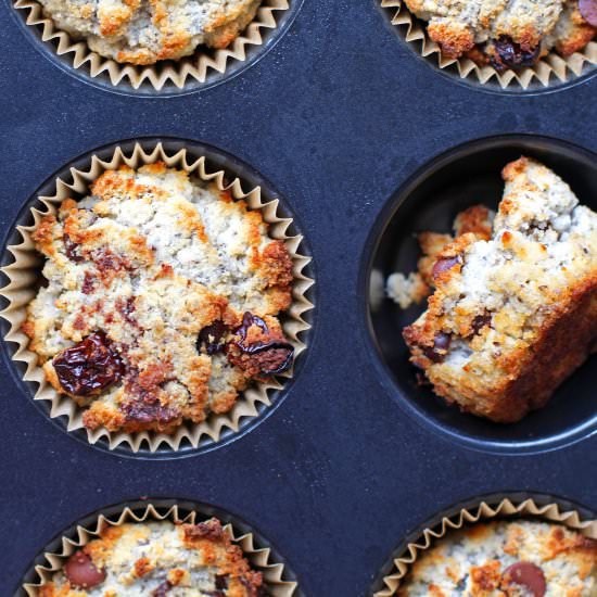 Chocolate Chip Cherry Muffins - Recipe photo by abiteofinspiration