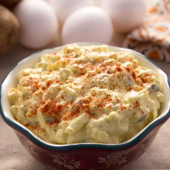 Deviled Egg Style Potato Salad - Recipe photo by thefoodieeats