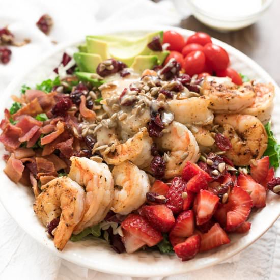 Chili Shrimp and Strawberry Salad - Recipe photo by nutritiouseats
