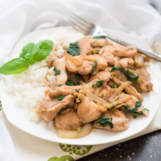 Spicy Thai Basil Chicken - Recipe photo by nutritiouseats