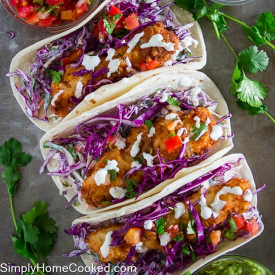 Crispy Fish Tacos - Recipe photo by simplyhomecooked