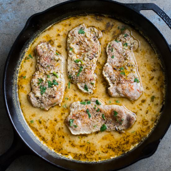 Milk Pork Chops in Mustard Sauce - Recipe photo by BestRecipeBox