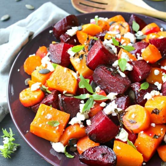 Roast Beet Butternut Basil Salad - Recipe photo by berry sweet life