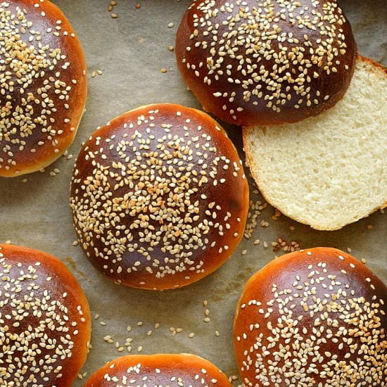 Tangzhong Burger Buns - Recipe photo by Domestic Gothess