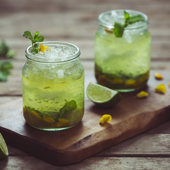 Gorse Flower and Raw Honey Mojito - Recipe photo by TheSeasonalTable