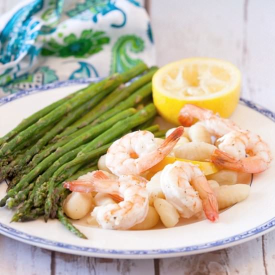 Shrimp Scampi with Gnocchi Asparagus - Recipe photo by Food Done Light
