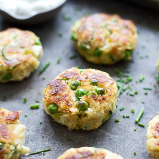 Spring Veggie Crab Cakes - Recipe photo by cookingforkeeps