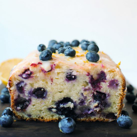 Lemon Blueberry Loaf Cake - Recipe photo by letseatcakeblog