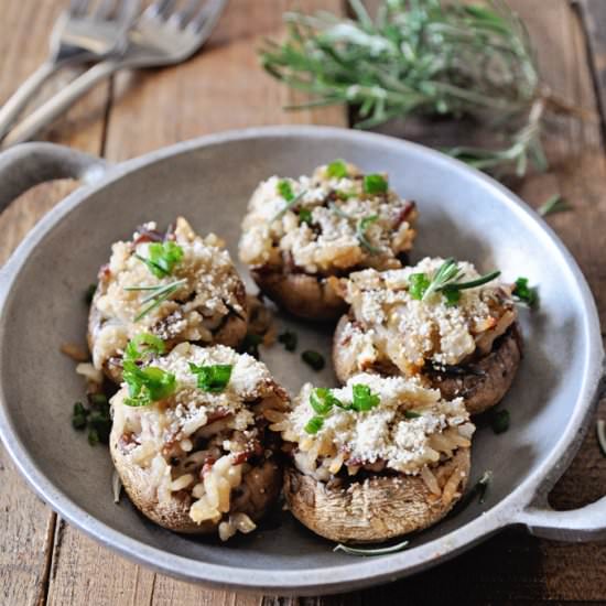 Rosemary Wild Rice Stuffed Mushroom - Recipe photo by lettuceeatveggies