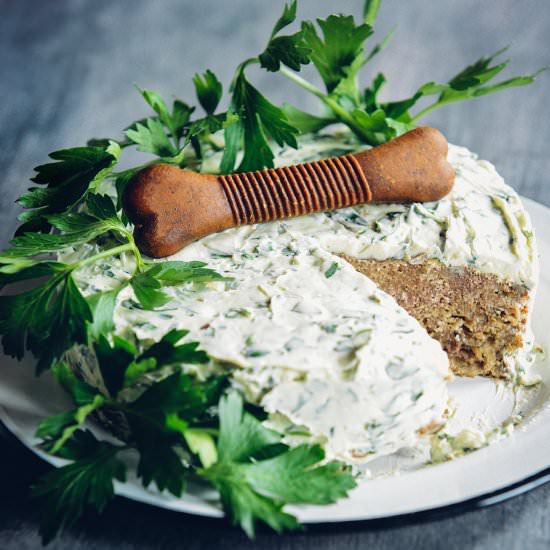Savory Birthday Cake for Dogs - Recipe photo by With The Grains