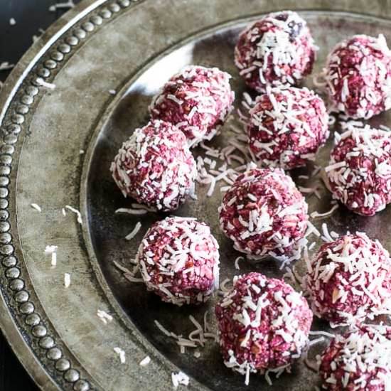 Raspberry Coconut Bites - Recipe photo by loveinmyoven