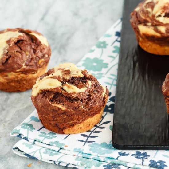 Marbled Chocolate Banana Muffins - Recipe photo by bake.eat.repeat.