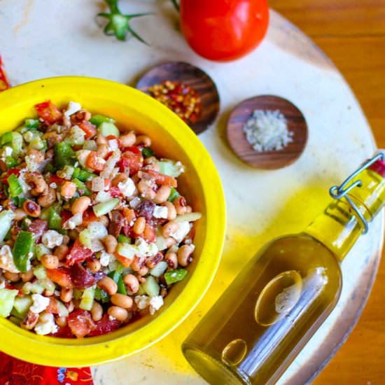 Black Eyed Pea Greek Salad - Recipe photo by aforkstale