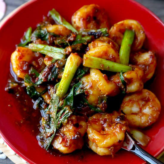Garlic Shrimp With Chili Crisp - Recipe photo by misspickledplum