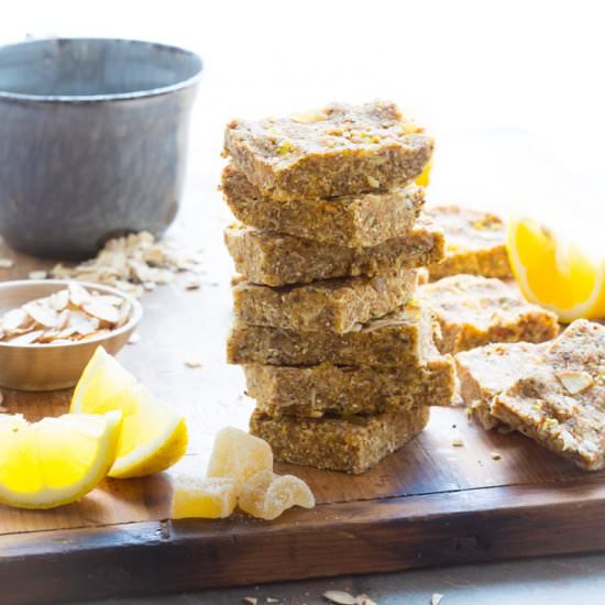 Lemon Ginger Chia No-Bake Snack Bar - Recipe photo by healthy seasonal recipes