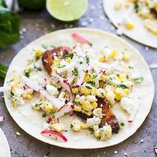 Blackened Tilapia Tacos - Recipe photo by cookingforkeeps