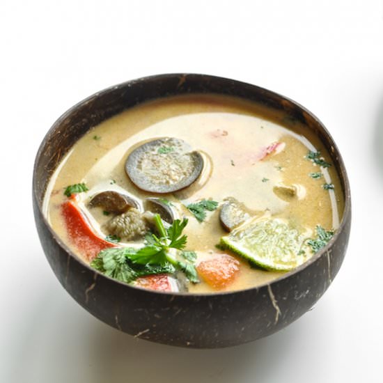 Tom Kha Soup with Baby Eggplant - Recipe photo by Daniela @foodrecipeshq