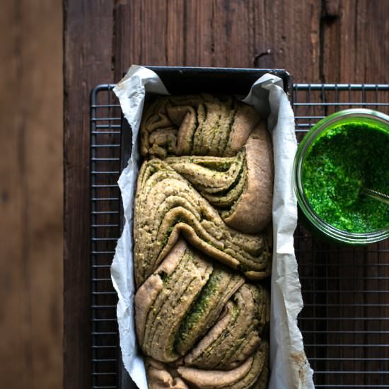 Goat Cheese & Ramp Pesto Babka - Recipe photo by inthemoodforfood