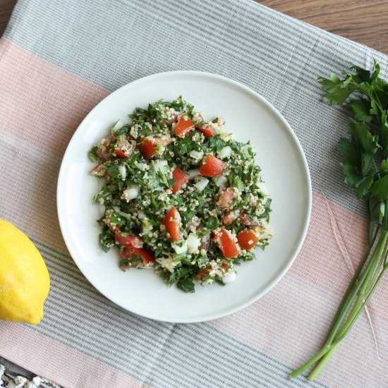 Quinoa Tabbouleh - Recipe photo by adashofzest