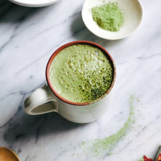 Toasted Coconut + Vanilla Matcha Latte - Recipe photo by wholeheartedeats