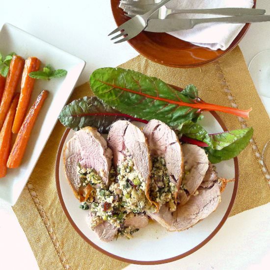 Roast Lamb Stuffed with CousCous - Recipe photo by spainkitchen