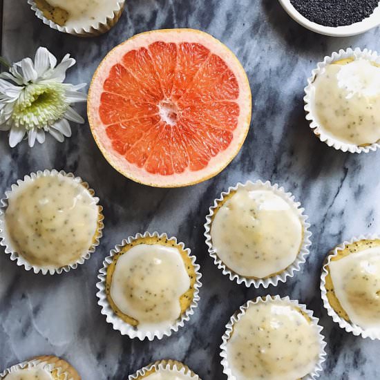 grapefruit ricotta poppy seed cakes - Recipe photo by petitbakes