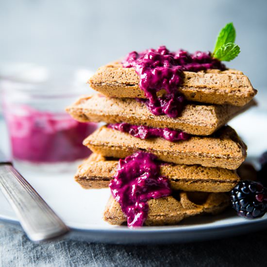 Single Serve Vegan Protein Waffles - Recipe photo by foodfaithfitness