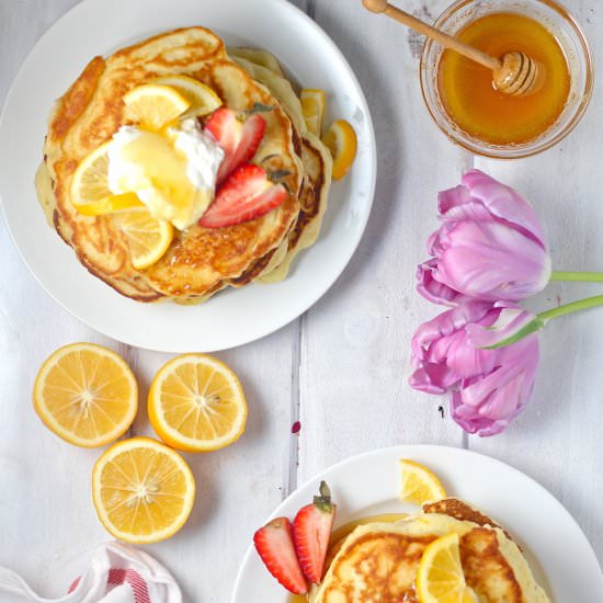 Lemon Ricotta Pancakes - Recipe photo by themillennialcook