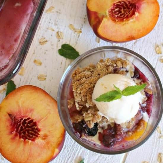 PEACH BLUEBERRY CRUMBLE - Recipe photo by livingwellspendingless