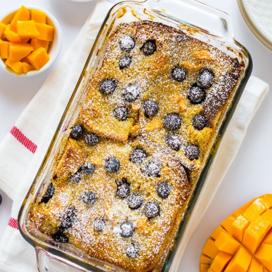 Mango Blueberry Bread Pudding - Recipe photo by ChefDeHome