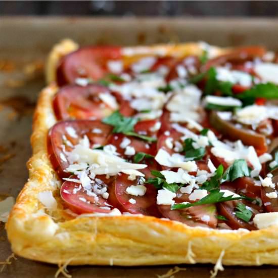 Fresh Tomato & Goat Cheese Tart - Recipe photo by KyleeCooks