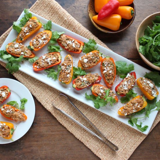 Southwest Tuna Stuffed Mini Peppers - Recipe photo by Healthyideasplace