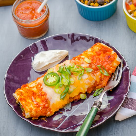 30 Minute Vegetarian Bean Enchilada - Recipe photo by Herbivore Cucina