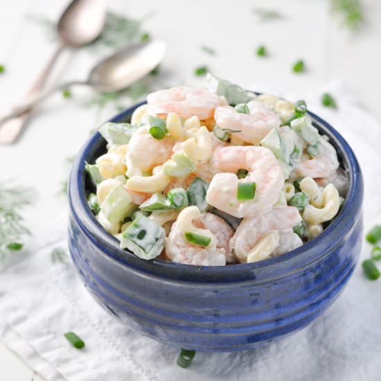 Aunt Bee's Shrimp and Pasta Salad - Recipe photo by The Seasoned Mom