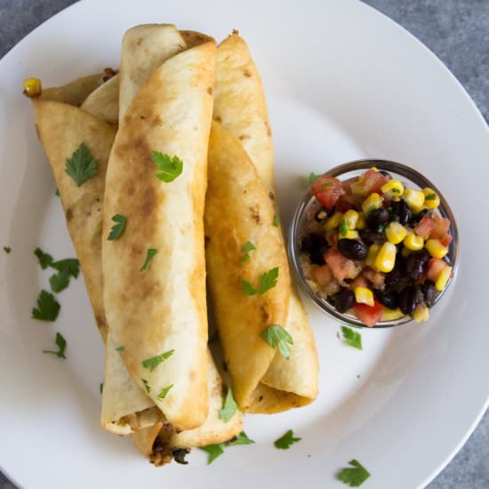 Cheesy Chicken and Bean Taquitos - Recipe photo by Coco and Ash