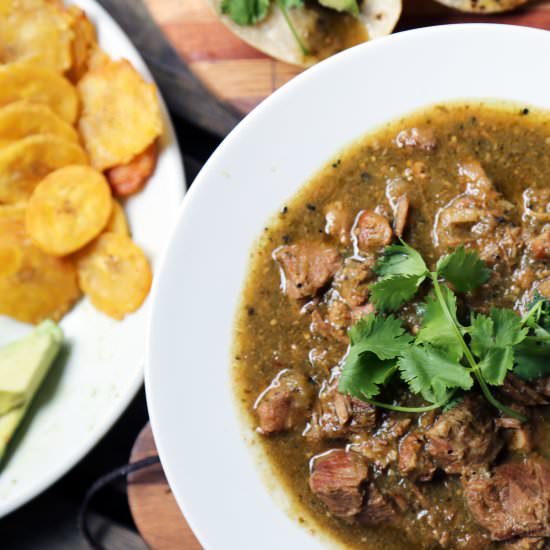 CHILE VERDE PORK - Recipe photo by ONEarmedMAMA