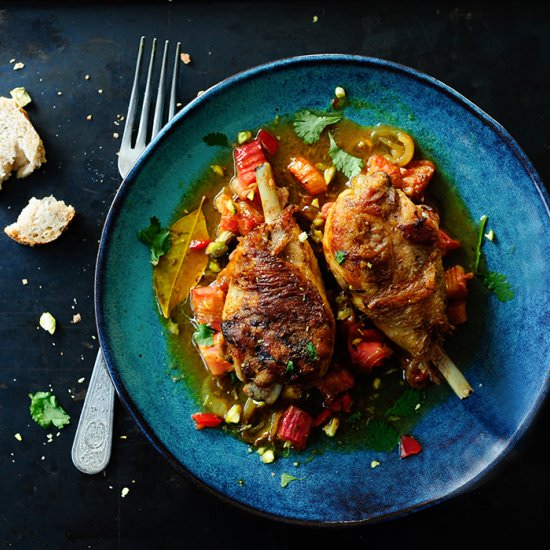 Roasted Chicken with Rhubarb - Recipe photo by servingdumplings