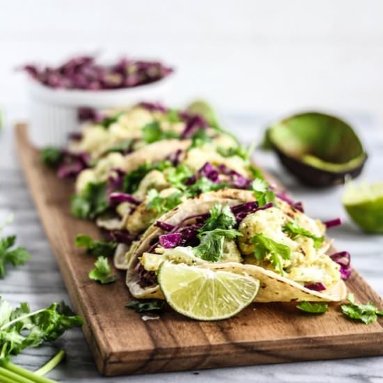 Green Chile Cauliflower Tacos - Recipe photo by pumpkinandpeanutbutter