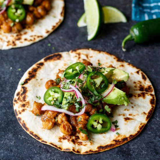 Vegetarian Indian Tacos - Recipe photo by sharedappetite