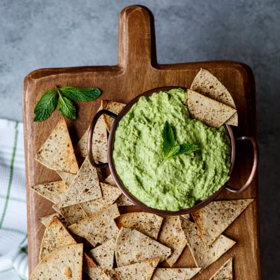 Sweet Pea Goat Cheese Dip - Recipe photo by sharedappetite