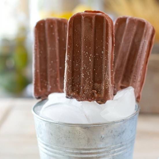 Dark Chocolate Fudgesicles - Recipe photo by laughingspatula.com