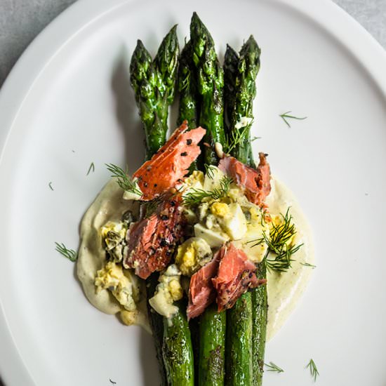 Asparagus + Smoked Salmon Gribiche - Recipe photo by viktoriastable