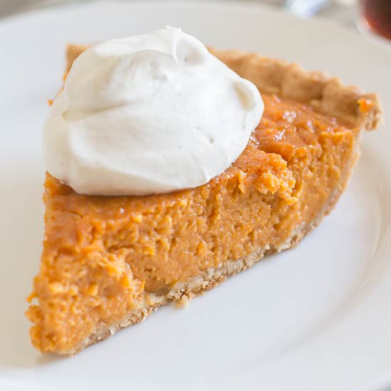 Sweet Potato Pie with Maple Whipped Cream - Recipe photo by livingwellspendingless