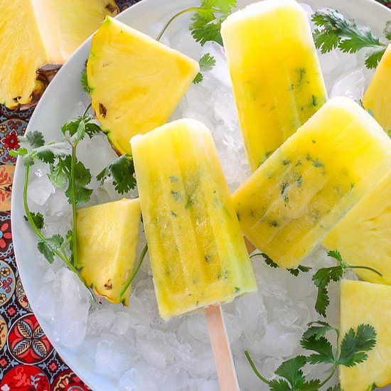 Pineapple-Cilantro Paletas - Recipe photo by senseandedibility