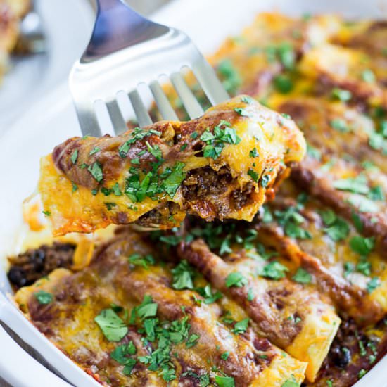 Beef Enchiladas - Recipe photo by artzyfoodie