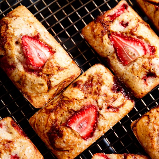 Strawberry Balsamic Financiers - Recipe photo by The Sweet Nerd